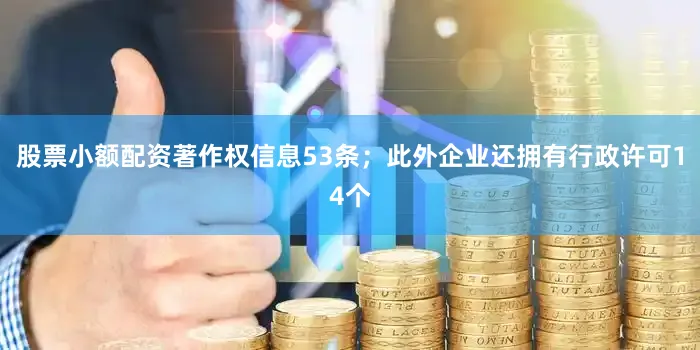 股票小额配资著作权信息53条；此外企业还拥有行政许可14个