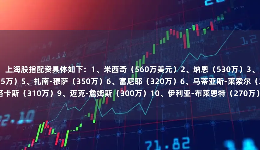 上海股指配资具体如下：1、米西奇（560万美元）2、纳恩（530万）3、韦津科夫（410万）4、拉金（375万）5、扎南-穆萨（350万）6、富尼耶（320万）6、马蒂亚斯-莱索尔（320万）8、科斯塔斯-斯洛卡斯（310万）9、迈克-詹姆斯（300万）10、伊利亚-布莱恩特（270万）10、塔瓦雷斯（270万）（搜狐体育编辑：JS）发布于：北京市