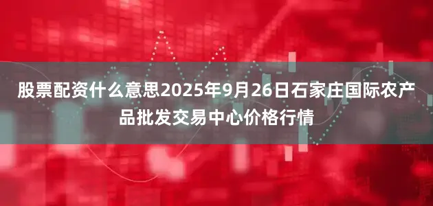 股票配资什么意思2025年9月26日石家庄国际农产品批发交易中心价格行情